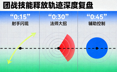 深度复盘长文配图展示团战关键时刻技能释放轨迹分析图